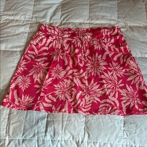 Toad&Co Red Floral Mini Skirt